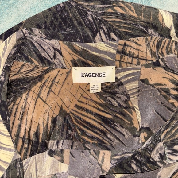 L'agence CAMERON PRINTED SILK CREPE DE CHINE MAXI SHIRT DRESS  size M - Picture 5 of 7